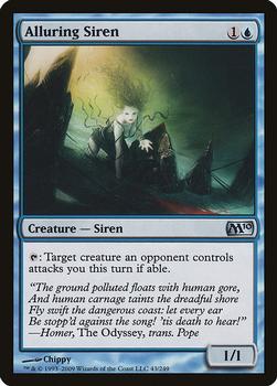 2009 Magic the Gathering 2010 Core Set #43 Alluring Siren Front