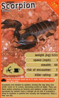 2012 Top Trumps Deadliest Predators #NNO Scorpion Front