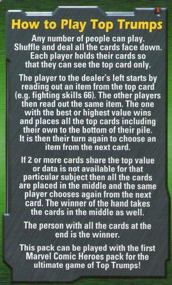 2003 Top Trumps Marvel Comic Heroes 2 #NNO Title Card Back