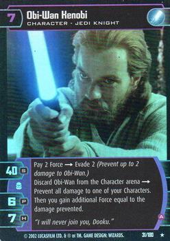 2002 Wizards of the Coast Star Wars: Attack of the Clones TCG - Foil #31 Obi-Wan Kenobi Front