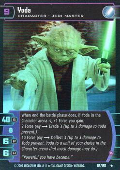 2002 Wizards of the Coast Star Wars: Attack of the Clones TCG - Foil #58 Yoda Front