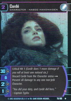 2002 Wizards of the Coast Star Wars: Attack of the Clones TCG - Foil #76 Cordé Front