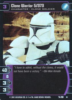 2002 Wizards of the Coast Star Wars: Attack of the Clones TCG - Foil #74 Clone Warrior 5/373 Front