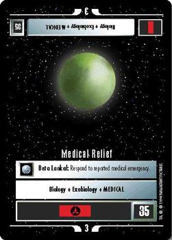 1995 Decipher Star Trek Premiere Unlimited Edition Beta #NNO Medical Relief Front