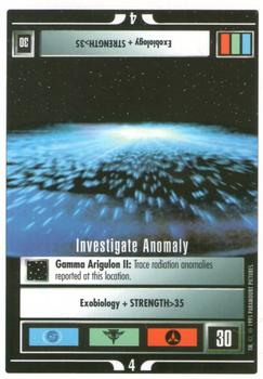 1995 Decipher Star Trek Premiere Unlimited Edition Beta #NNO Investigate Anomaly Front