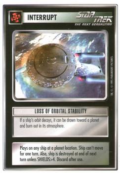1995 Decipher Star Trek Premiere Unlimited Edition Beta #NNO Loss of Orbital Stability Front