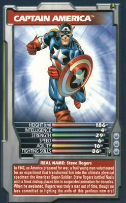 2003 Top Trumps Marvel Comic Heroes #NNO Captain America Front