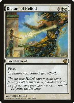 2014 Magic the Gathering Journey Into Nyx #8 Dictate of Heliod Front