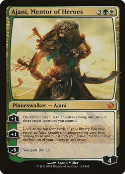 2014 Magic the Gathering Journey Into Nyx #145 Ajani, Mentor of Heroes Front
