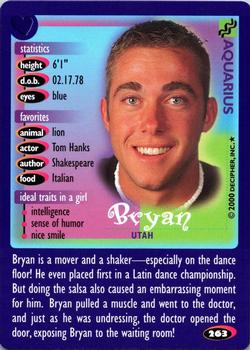 2000 Decipher Boy Crazy #263 Bryan         Utah Front