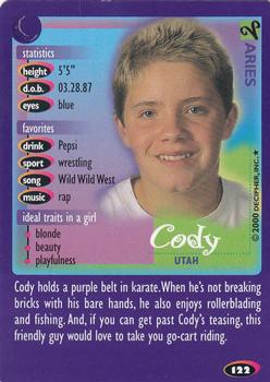 2000 Decipher Boy Crazy #122 Cody          Utah Front