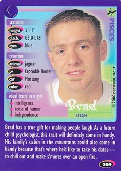 2000 Decipher Boy Crazy #204 Brad          Utah Front