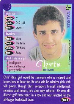 2000 Decipher Boy Crazy #281 Chris         Oregon Front