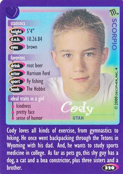 2000 Decipher Boy Crazy #320 Cody          Utah Front