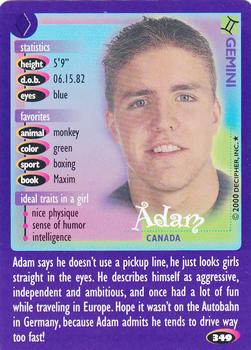 2000 Decipher Boy Crazy #349 Adam          Canada Front