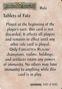 1994 TSR Spellfire Master the Magic - Forgotten Realms #100 Tablets of Fate Front