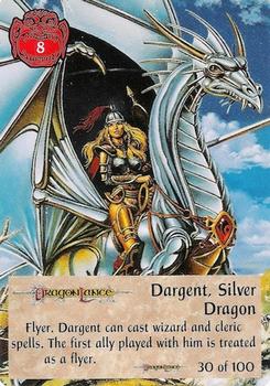 1994 TSR Spellfire Master the Magic - Dragonlance #30 Dargent, Silver Dragon Front