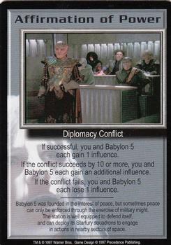 1997 Precedence Babylon 5 Premier #NNO Affirmation of Power Front