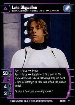 2003 Wizards of the Coast Star Wars Battle of Yavin #55 Luke Skywalker (F) Front