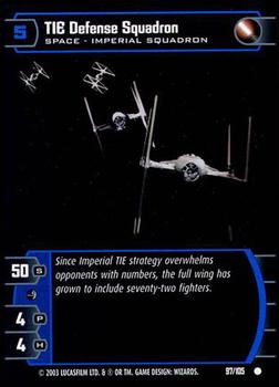 2003 Wizards of the Coast Star Wars Battle of Yavin #97 TIE Defense Squadron Front