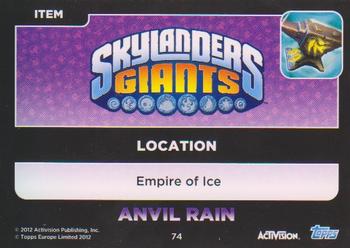 2012 Skylander Giants European Edition #74 Anvil Rain Back