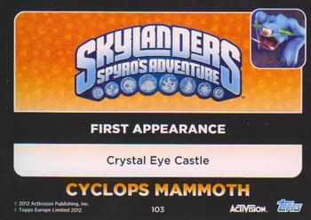 2012 Skylander Giants European Edition #103 Cyclops Mammoth Back