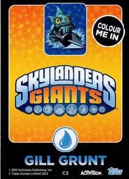 2012 Skylander Giants European Edition - Colour-Me-In #C3 Gill Grunt Back