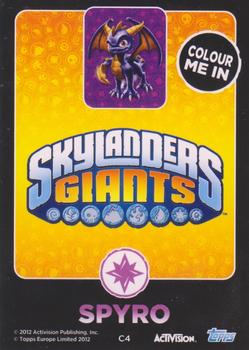 2012 Skylander Giants European Edition - Colour-Me-In #C4 Spyro Back