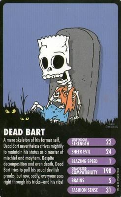 2003 Top Trumps Specials The Simpsons Horror Edition #NNO Dead Bart Front