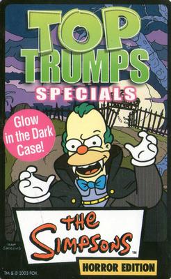 2003 Top Trumps Specials The Simpsons Horror Edition #NNO Title Card Front