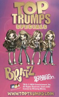 2006 Top Trumps Specials Bratz Passion 4 Fashion #NNO Genie Magic Sasha Back