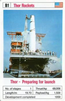 1978-81 Ace Trumps Space Rockets #B1 Thor - Preparing for launch Front