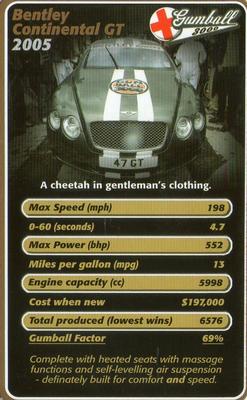 2005 Top Trumps Supercars 2 #NNO Bentley Continental GT Front