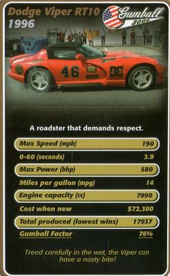 2005 Top Trumps Supercars 2 #NNO Dodge Viper RT10 Front