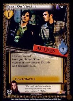 2001 Score Buffy The Vampire Slayer CCG: Pergamum Prophecy #35 Feast On Virgins Front