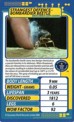 2002 Top Trumps Creepy Crawlies #NNO Strangest Defence - Bombardier Beetle Front