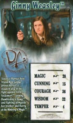 2007 Top Trumps Specials Harry Potter and The Order of The Phoenix #NNO Ginny Weasley Front
