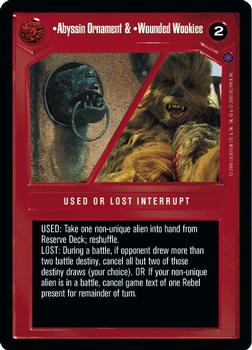 2001 Decipher Star Wars CCG Reflections II #NNO Abyssin Ornament & Wounded Wookiee Front