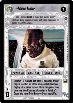 2001 Decipher Star Wars CCG Reflections II #NNO Admiral Ackbar Front