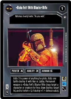 2001 Decipher Star Wars CCG Reflections II #NNO Boba Fett With Blaster Rifle Front