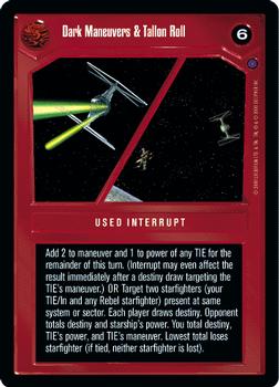 2001 Decipher Star Wars CCG Reflections II #NNO Dark Maneuvers & Tallon Roll Front