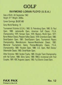 1993 Fax-Pax Famous Golfers #12 Raymond Floyd Back