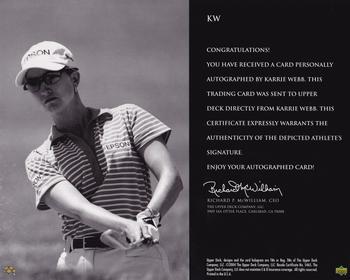 2004 SP Signature - SP Signature Shots 8 x 10 #KW Karrie Webb Back