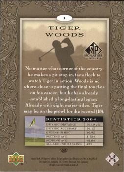 2005 SP Signature Golf #1 Tiger Woods Back