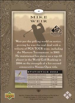 2005 SP Signature Golf #4 Mike Weir Back