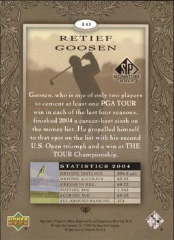 2005 SP Signature Golf #10 Retief Goosen Back