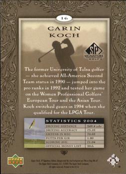 2005 SP Signature Golf #16 Carin Koch Back
