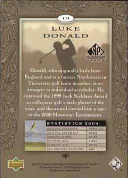 2005 SP Signature Golf #19 Luke Donald Back