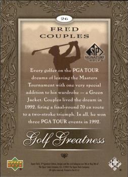 2005 SP Signature Golf #26 Fred Couples Back