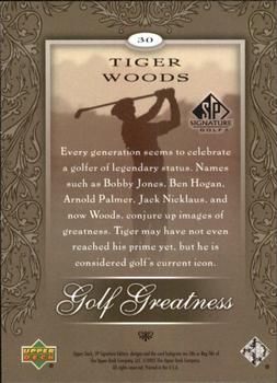 2005 SP Signature Golf #30 Tiger Woods Back